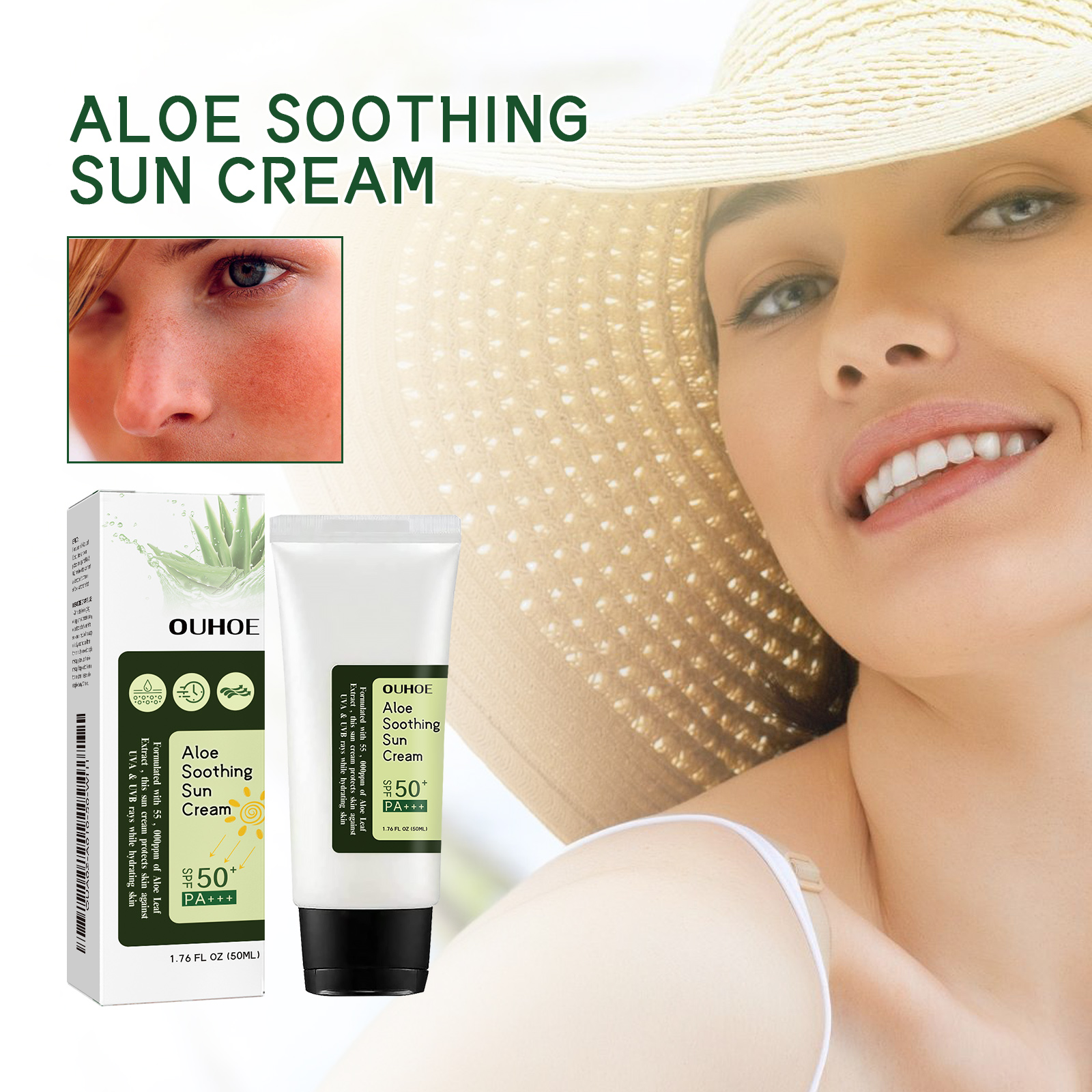 Face Moisturizer Spf - Aloe Vera Protective Cream Hydrating Refreshing