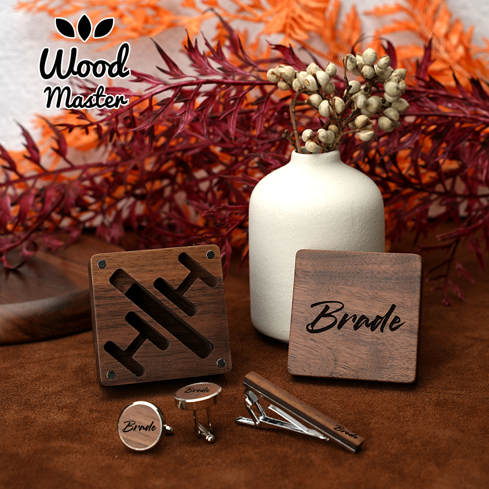 Men'S Grooming Set Gift - Custom Engraved Wooden Groom Accessories Set