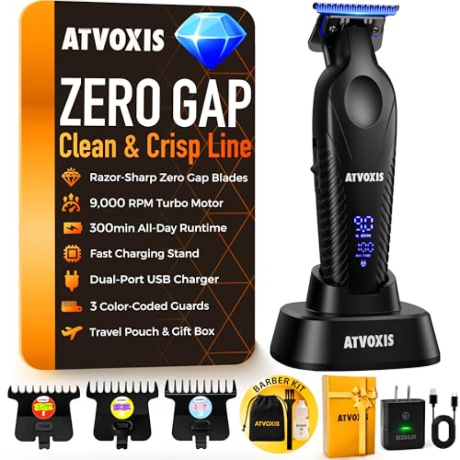 Beard Trimmer Cordless - Zero Gap 9000 RPM Brushless Professional