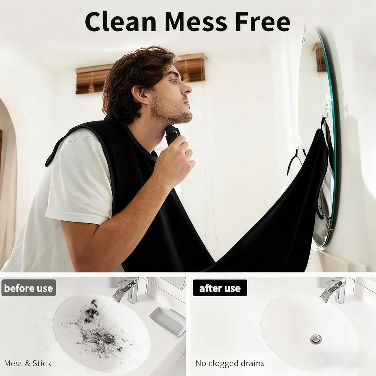 Men'S Grooming - Non-Stick Waterproof Grooming Bib, Beard Hair
