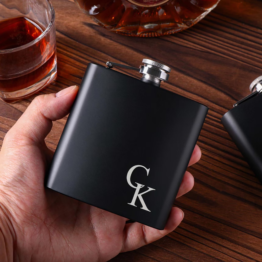 Men'S Grooming Set Gift - Personalized Name Hip Flask Set Birthday