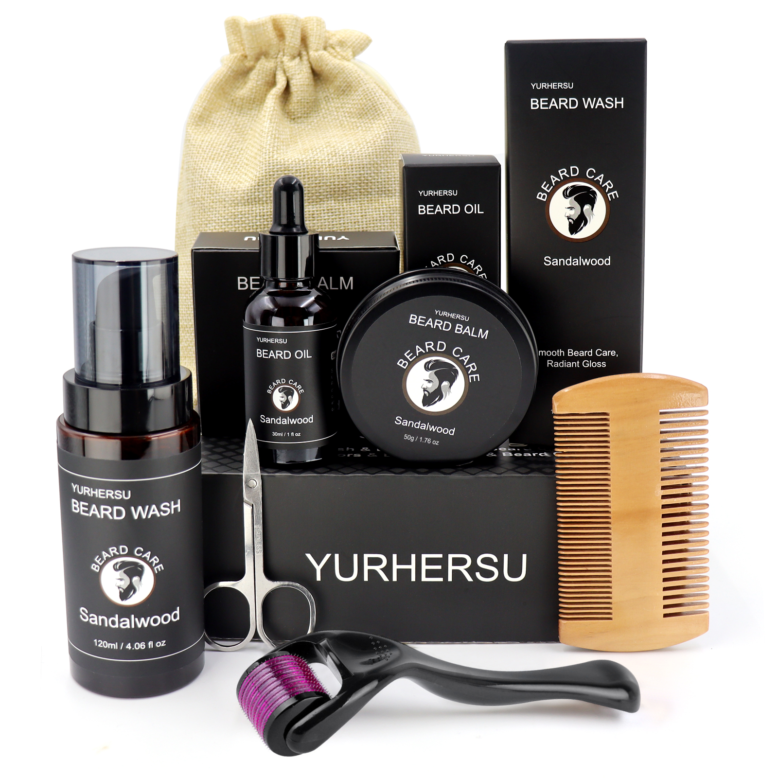 Men'S Grooming Set Gift - 7Pcs Beard Care Kit for Men,