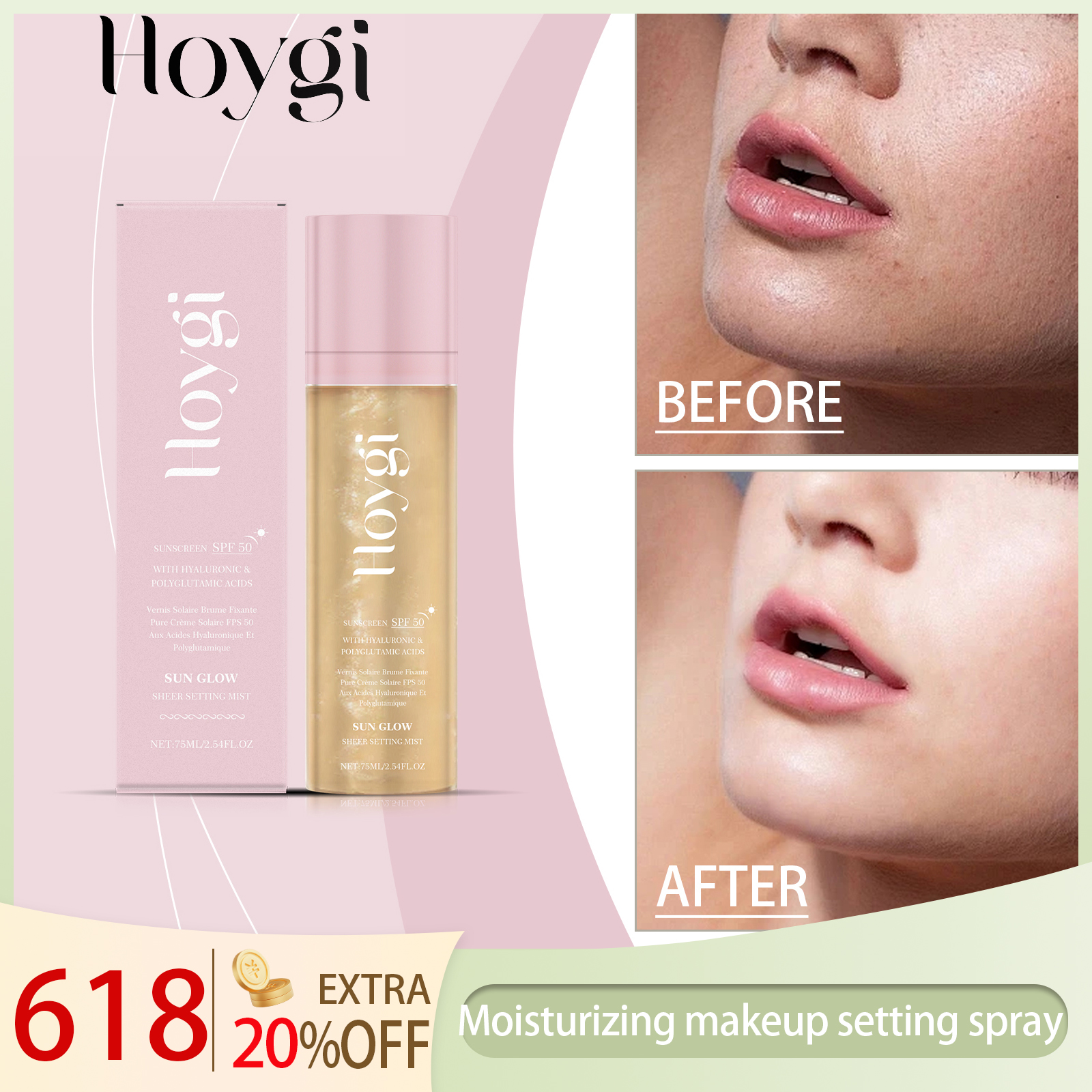 Hoygi 75ML SPF 50 Sheer Settin - Face Moisturizer Spf 评论和价格
