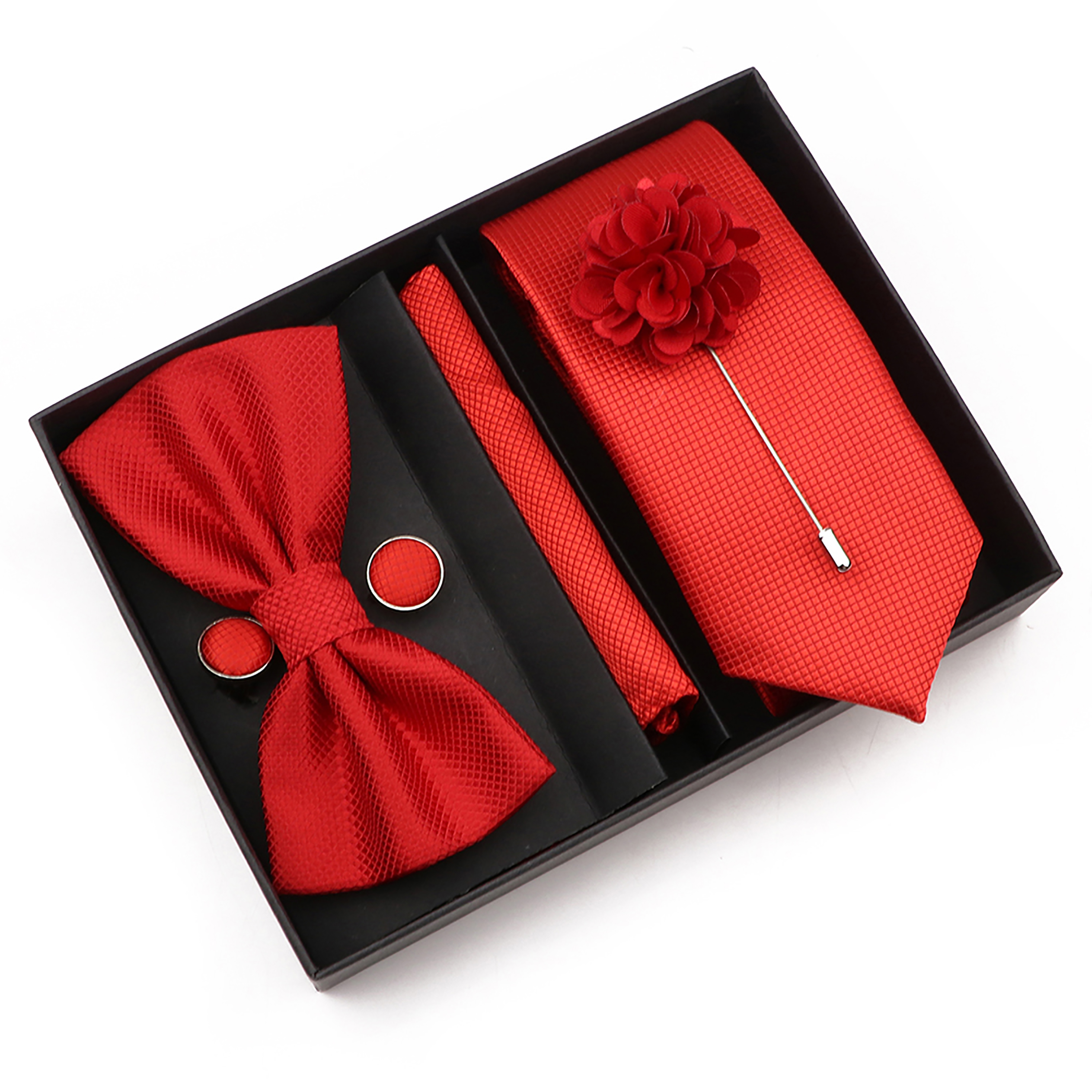 New Style Tie Set Solid Color  - Men'S Grooming Set Gift 评论和价格