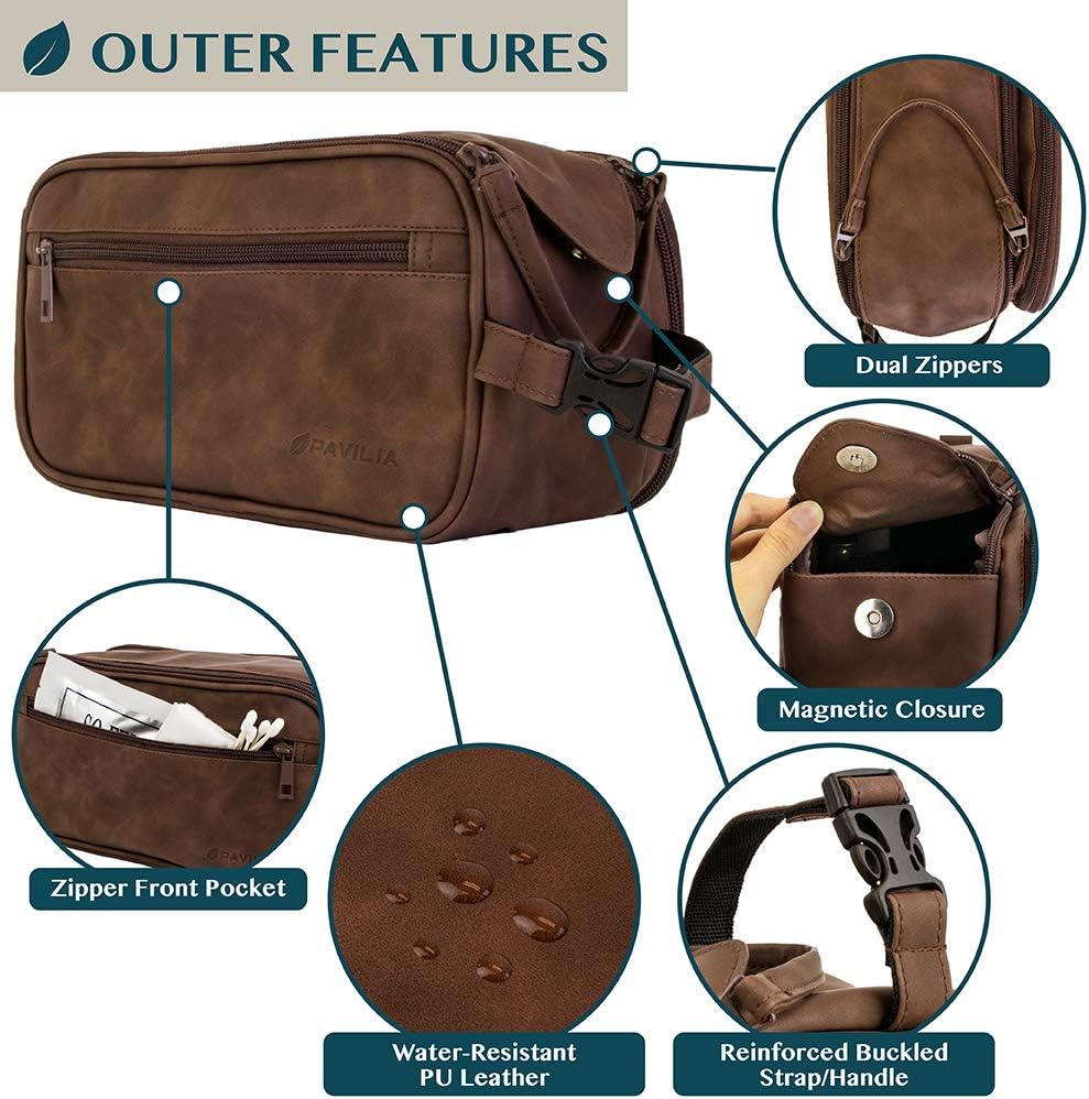 PAVILIA Toiletry Bag for Men,  - Men'S Grooming 评论和价格