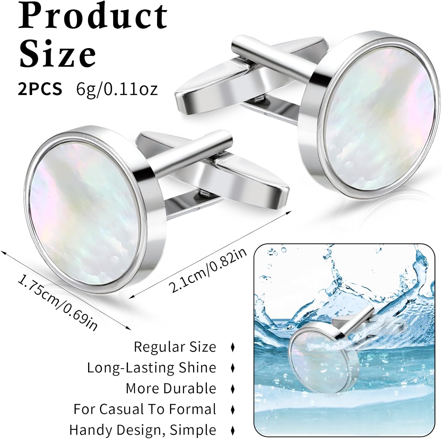 Classic Black Cufflinks for Me - Men'S Grooming 评论和价格