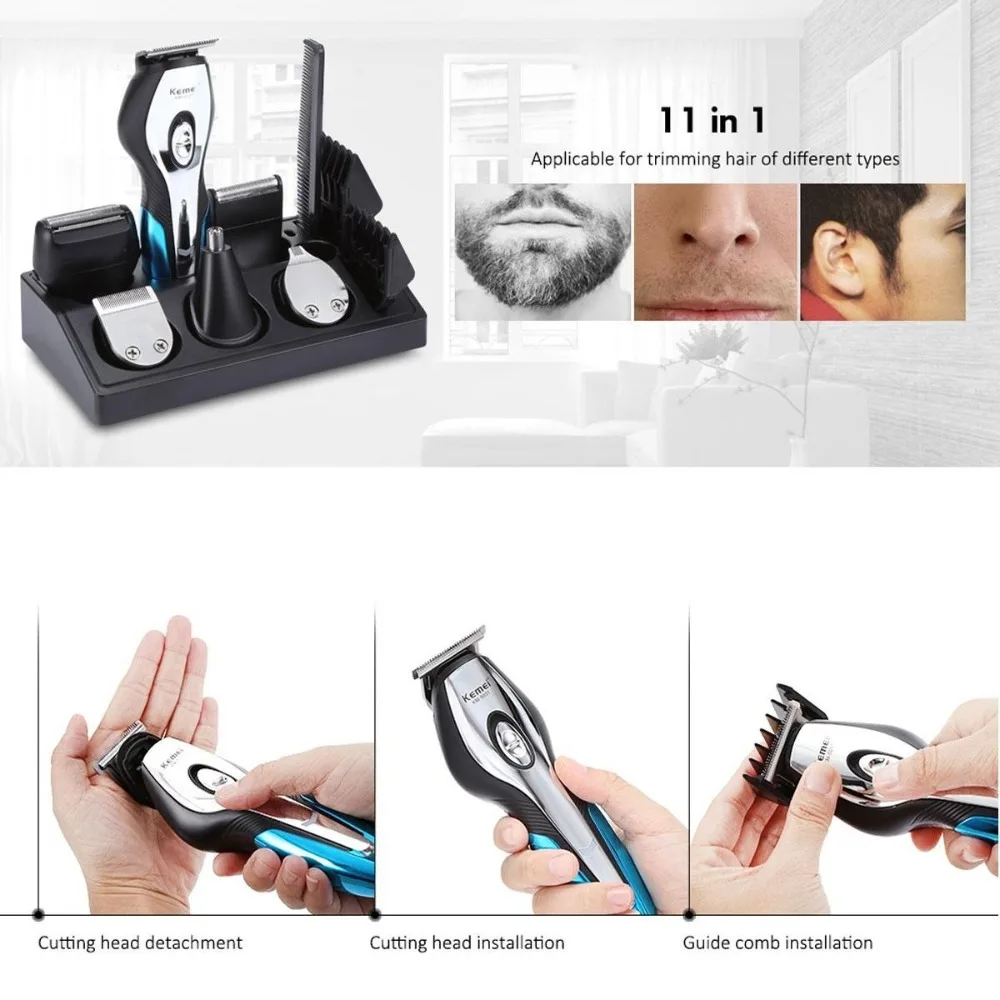 11 in 1 Cordless Hair Clipper  - Men'S Grooming Razor Kit 评论和价格