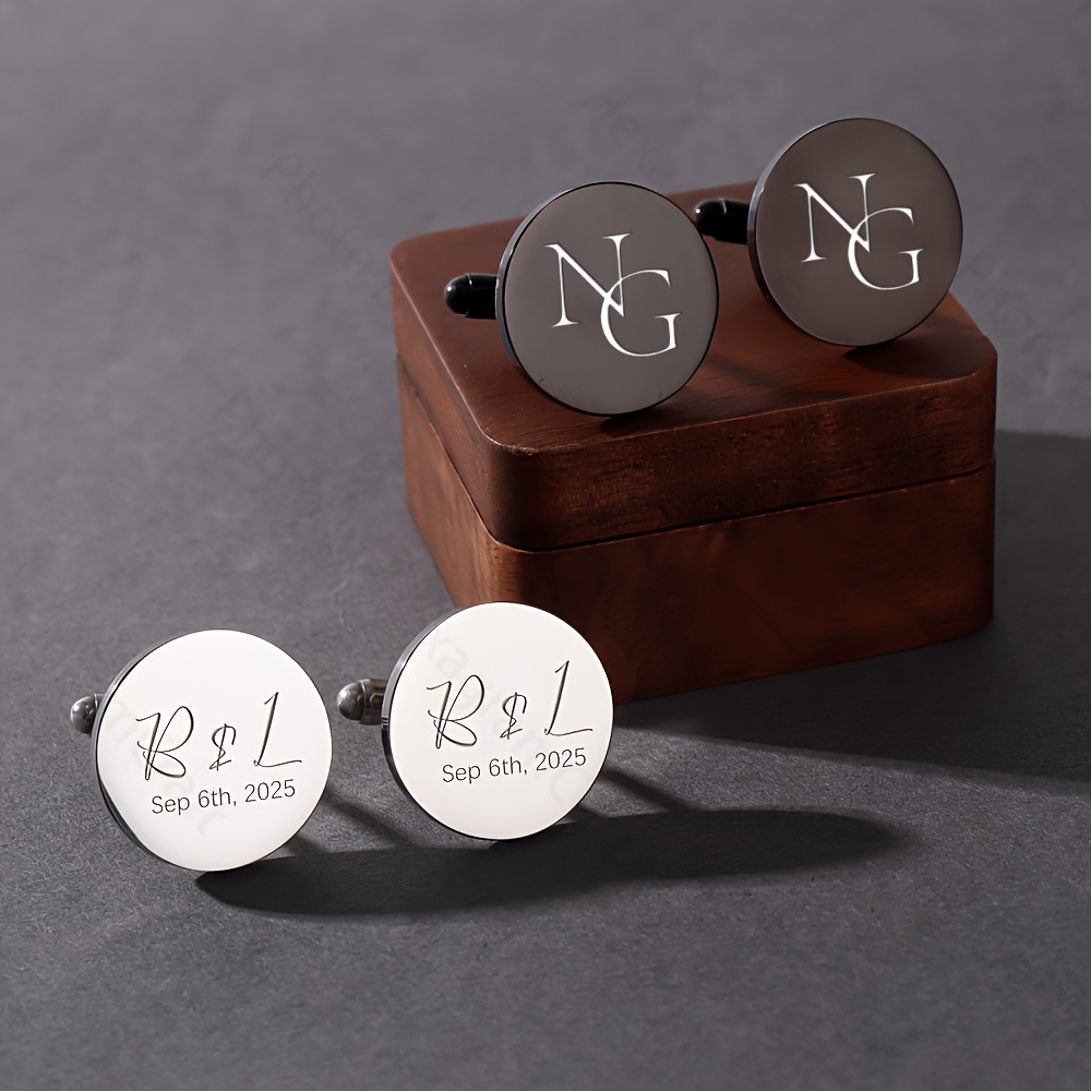1pair Personalised Name Cuffli - Men'S Grooming 评论和价格