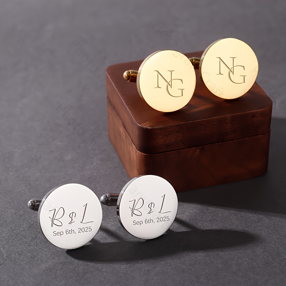 1pair Personalised Name Cuffli - Men'S Grooming 评论和价格
