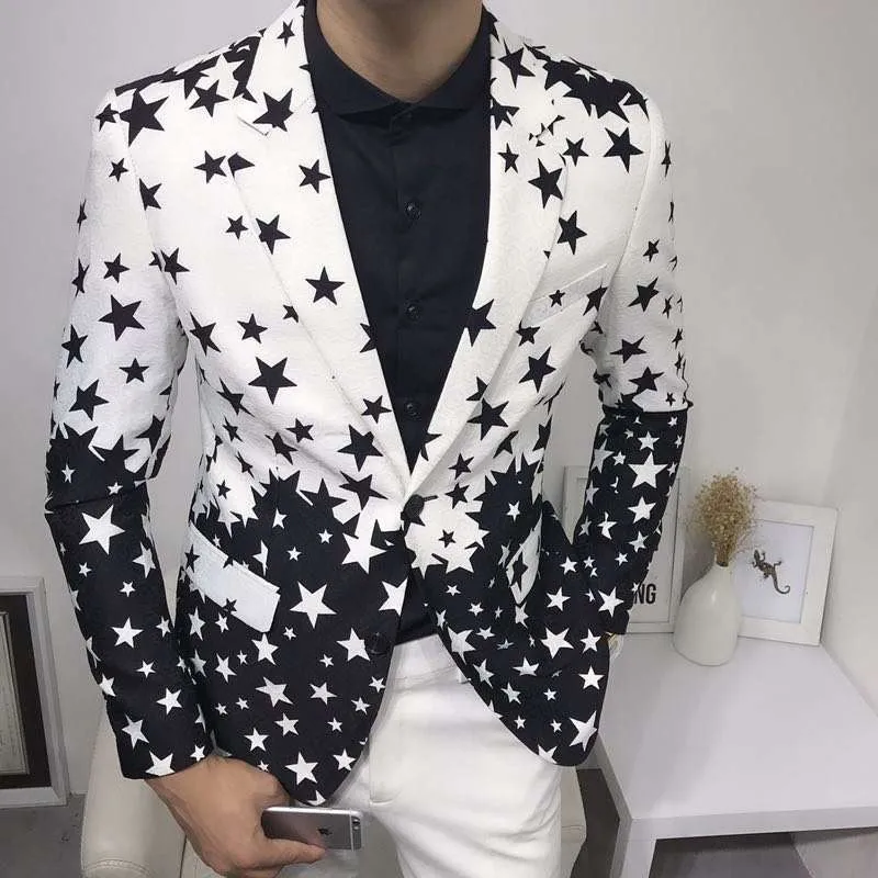 Star Print Slim Fit Blazers 20 - Mens Grooming Brand 评论和价格