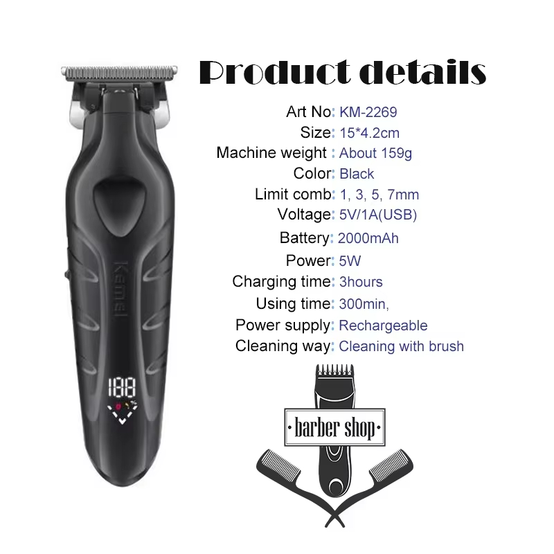 Kemei Hair Clipper KM-2269 KM- - Beard Trimmer Cordless 评论和价格