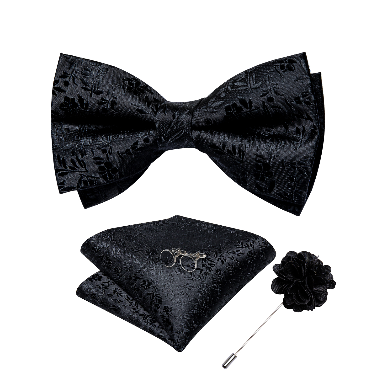 4Pcs Black Solid Floral Men's  - Men'S Grooming Set Gift 评论和价格